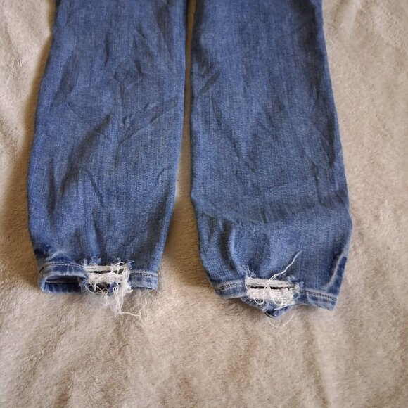 Paige Women's Size 29 Hoxton Crop Torn Back Hem Light Wash Denim Stretch Jeans - Picture 13 of 16